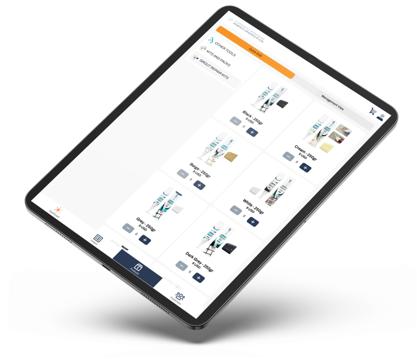 Easy product and category browsing and management views